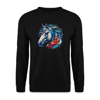 Cheval - Sweat-shirt Unisexe - noir - Devant - Alina (178cm) & Michal (187cm)