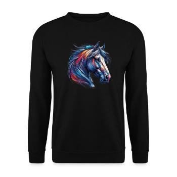Cheval - Sweat-shirt Unisexe - noir - Devant - Alina (178cm) & Michal (187cm)
