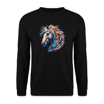 Cheval - Sweat-shirt Unisexe - noir - Devant - Alina (178cm) & Michal (187cm)
