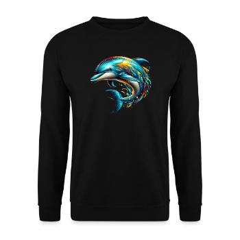 Dauphin - Sweat-shirt Unisexe - noir - Devant - Alina (178cm) & Michal (187cm)