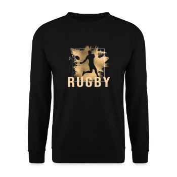 Rugby - Unisex Pullover - Schwarz - Vorne - Alina (178cm) & Michal (187cm)
