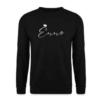 Enno Name König T-Shirt Geschenk Männer - Unisex Pullover - Schwarz - Vorne - Alina (178cm) & Michal (187cm)