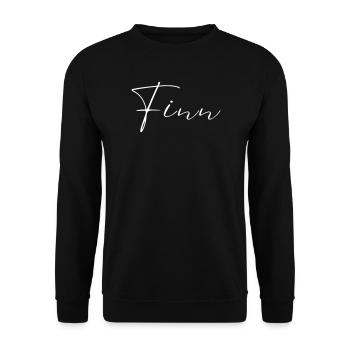 Finn Name T-Shirt Geschenk Für Männer - Unisex Pullover - Schwarz - Vorne - Alina (178cm) & Michal (187cm)