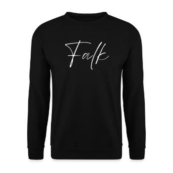 Falk Name T-Shirt Gift for Men - Unisex Sweatshirt - black - Front - Alina (178cm) & Michal (187cm)