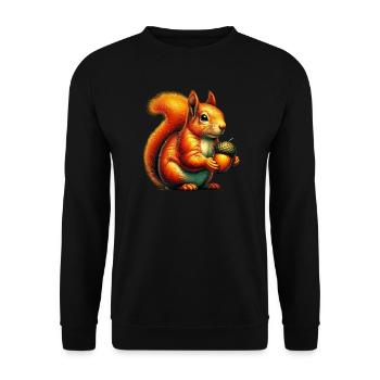 Squirrel - Unisex Sweatshirt - black - Front - Alina (178cm) & Michal (187cm)