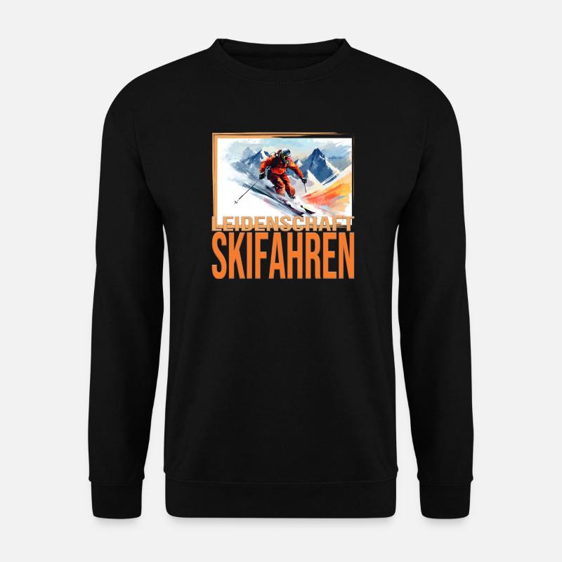 Leidenschaft Skifahren - Unisex Pullover - Schwarz