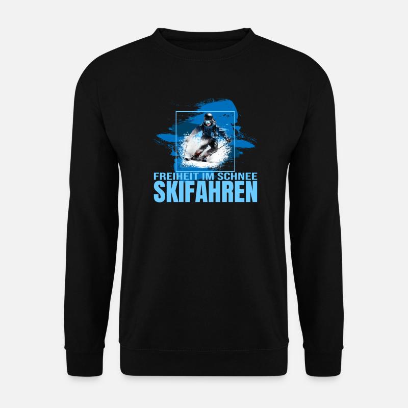 Freiheit im Schnee - Skifahren - Unisex Pullover - Schwarz