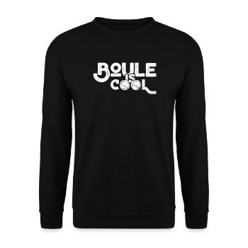 Boule is cool! Bouler Outfit Boule Kugeln - Unisex Pullover - Schwarz - Vorne - Alina (178cm) & Michal (187cm)