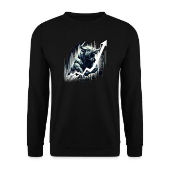 Stier Bulle Aktien Geometrie Wallstreet Geschenk - Unisex Pullover - Schwarz - Vorne - Alina (178cm) & Michal (187cm)