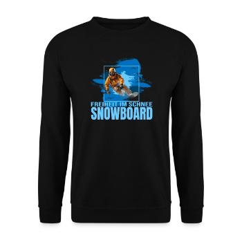 Freiheit im Schnee - Snowboard - Unisex Pullover - Schwarz - Vorne - Alina (178cm) & Michal (187cm)