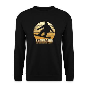 Snowboard Leidenschaft - Unisex Pullover - Schwarz - Vorne - Alina (178cm) & Michal (187cm)