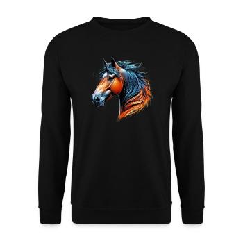 Cheval - Sweat-shirt Unisexe - noir - Devant - Alina (178cm) & Michal (187cm)