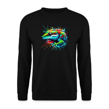 Gecko - Unisex Sweatshirt - black - Front - Alina (178cm) & Michal (187cm)