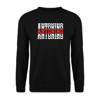 t-shirt Antonino stacked text gift t-shirt - Unisex Sweatshirt - black - Front - Alina (178cm) & Michal (187cm)