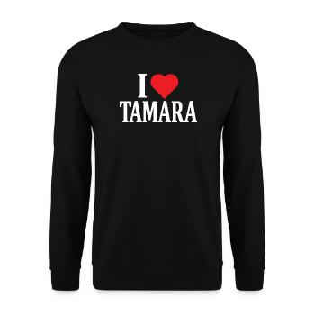 T-Shirt Ich liebe Tamara T-Shirt Geschenkidee - Unisex Pullover - Schwarz - Vorne - Alina (178cm) & Michal (187cm)