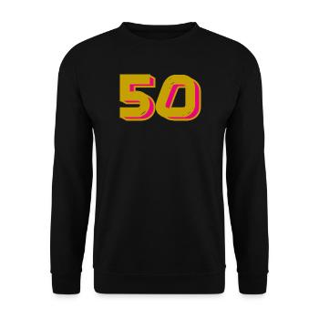 50. 50 YEARS. 50th ANNIVERSARY. 50TH ANNIVERSARY. - Unisex Sweatshirt - black - Front - Alina (178cm) & Michal (187cm)