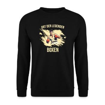 Ort der Legenden - Boxen - Unisex Pullover - Schwarz - Vorne - Alina (178cm) & Michal (187cm)