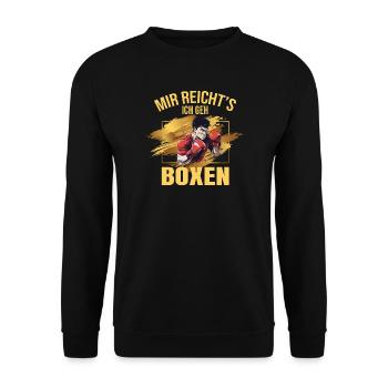 Mir reicht's, ich geh Boxen - Unisex Pullover - Schwarz - Vorne - Alina (178cm) & Michal (187cm)