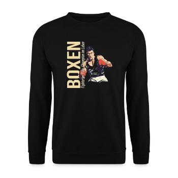 Fighter im Ring - Champion im Leben - Unisex Pullover - Schwarz - Vorne - Alina (178cm) & Michal (187cm)