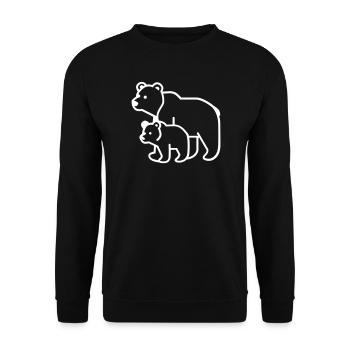 Maman ours, papa ours - Sweat-shirt Unisexe - noir - Devant - Alina (178cm) & Michal (187cm)