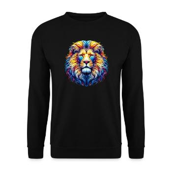 Löwe - Unisex Pullover - Schwarz - Vorne - Alina (178cm) & Michal (187cm)