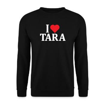 t-shirt J’aime Tara t-shirt idée cadeau - Sweat-shirt Unisexe - noir - Devant - Alina (178cm) & Michal (187cm)