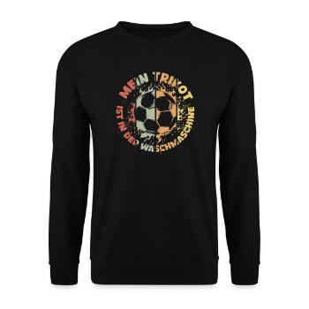 lustige Sprüche Fußball Trikot in der Wäsche icon - Unisex Pullover - Schwarz - Vorne - Alina (178cm) & Michal (187cm)