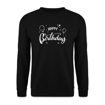 Birthday Balloons Script - Unisex Sweatshirt - black - Front - Alina (178cm) & Michal (187cm)