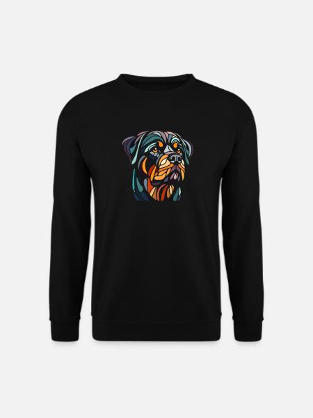 Rottweiler Dog Head Geometry Polygon Art - Unisex Sweatshirt - black