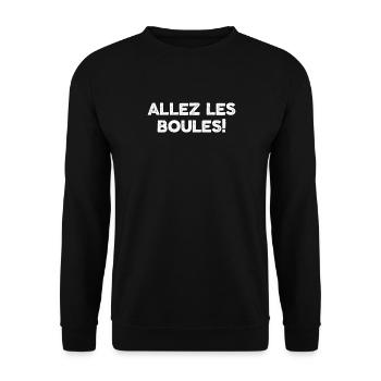 Allez les Boules Saying Boule Ball for Bouler - Unisex Sweatshirt - black - Front - Alina (178cm) & Michal (187cm)
