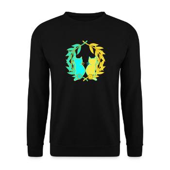 Couronne de laurier chats chat ukraine bien-être animal - Sweat-shirt Unisexe - noir - Devant - Alina (178cm) & Michal (187cm)