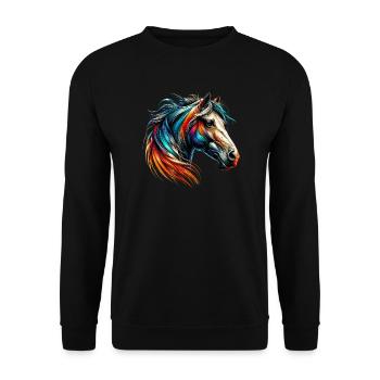 Cheval - Sweat-shirt Unisexe - noir - Devant - Alina (178cm) & Michal (187cm)