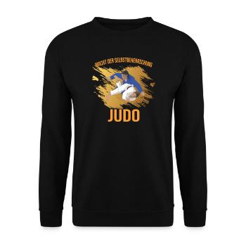 Macht der Selbstbeherrschung - Judo - Unisex Pullover - Schwarz - Vorne - Alina (178cm) & Michal (187cm)