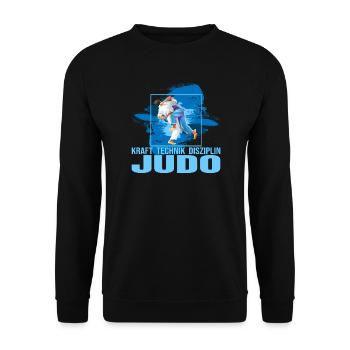 Kraft - Technik - Disziplin - Judo - Unisex Pullover - Schwarz - Vorne - Alina (178cm) & Michal (187cm)