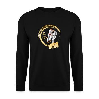 Lebensphilosophie der Harmonie - Judo - Unisex Pullover - Schwarz - Vorne - Alina (178cm) & Michal (187cm)