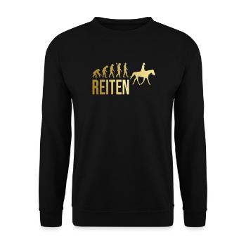 Reiten Evolution - Unisex Pullover - Schwarz - Vorne - Alina (178cm) & Michal (187cm)