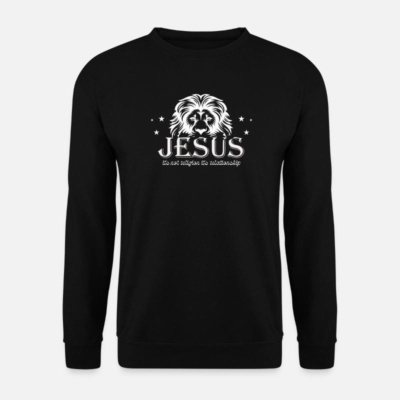 Lion Head with Jesus Writing - Unisex Sweatshirt - black
