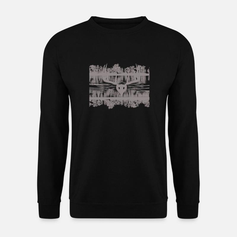 Wildlife Reflections Silhouette Design - Unisex Pullover - Schwarz