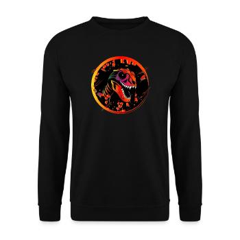 Colorful Dinosaur Skull Tyrannosaurus Rex Head - Unisex Sweatshirt - black - Front - Alina (178cm) & Michal (187cm)