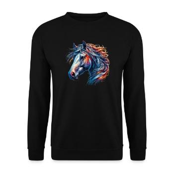 Cheval - Sweat-shirt Unisexe - noir - Devant - Alina (178cm) & Michal (187cm)