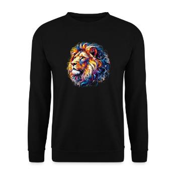 Lion - Unisex Sweatshirt - black - Front - Alina (178cm) & Michal (187cm)