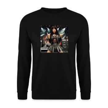 Metalhead in front of the stage - Unisex Sweatshirt - black - Front - Alina (178cm) & Michal (187cm)