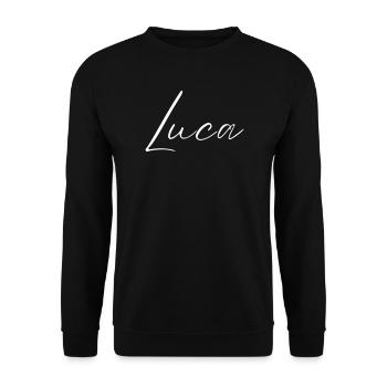 T-shirt Luca Name cadeau pour hommes - Sweat-shirt Unisexe - noir - Devant - Alina (178cm) & Michal (187cm)
