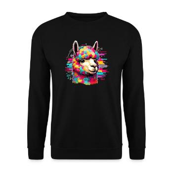 Alpaka - Unisex Pullover - Schwarz - Vorne - Alina (178cm) & Michal (187cm)