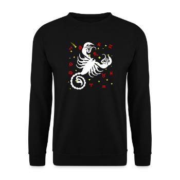 Skorpion-Farbe - Unisex Pullover - Schwarz - Vorne - Alina (178cm) & Michal (187cm)