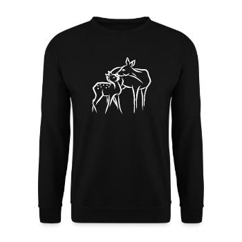 Chevreuil au faon - Sweat-shirt Unisexe - noir - Devant - Alina (178cm) & Michal (187cm)