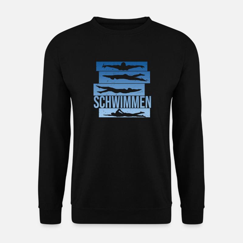 Schwimmen - Unisex Pullover - Schwarz