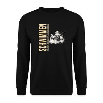 Das Becken ist mein Kraftort - Schwimmen - Unisex Pullover - Schwarz - Vorne - Alina (178cm) & Michal (187cm)