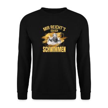 Mir reicht's, ich geh Schwimmen - Unisex Pullover - Schwarz - Vorne - Alina (178cm) & Michal (187cm)