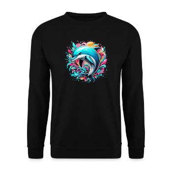 Dauphin - Sweat-shirt Unisexe - noir - Devant - Alina (178cm) & Michal (187cm)